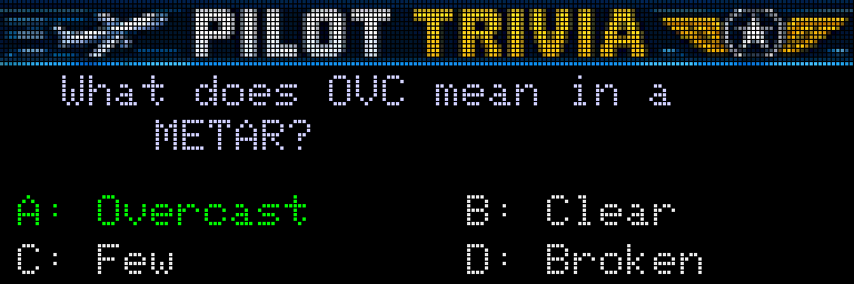 METARboard pilot trivia display mode